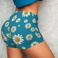 thumbnail image 4 of Wukai Daisies Flowers Print Pack Biker Shorts for Women Yoga Workout Gym Running Scrunch Active Shorts-XX-Large, 4 of 8