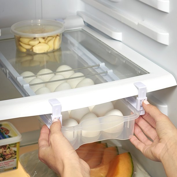 Refrigerator Egg Drawer SnapOn Storage with Plastic Carton Shape