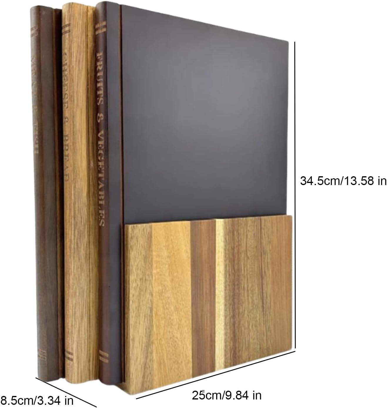 Cutting Board That Looks Like Books, Bamboo Cutting Boards for Kitchen, Large Wooden Cutting Board, for The Books Loving Chef, Fruits, Vegetables, Meat, Fish, Cheese and Bread