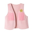 thumbnail image 3 of GiLiling ﻿Toddler Boys and Girls Fringed Western Cowboy Faux Suede Vest Open Front Sleeveless Tassel Hem Waistcoat (Pink, 13-14 Years), 3 of 7