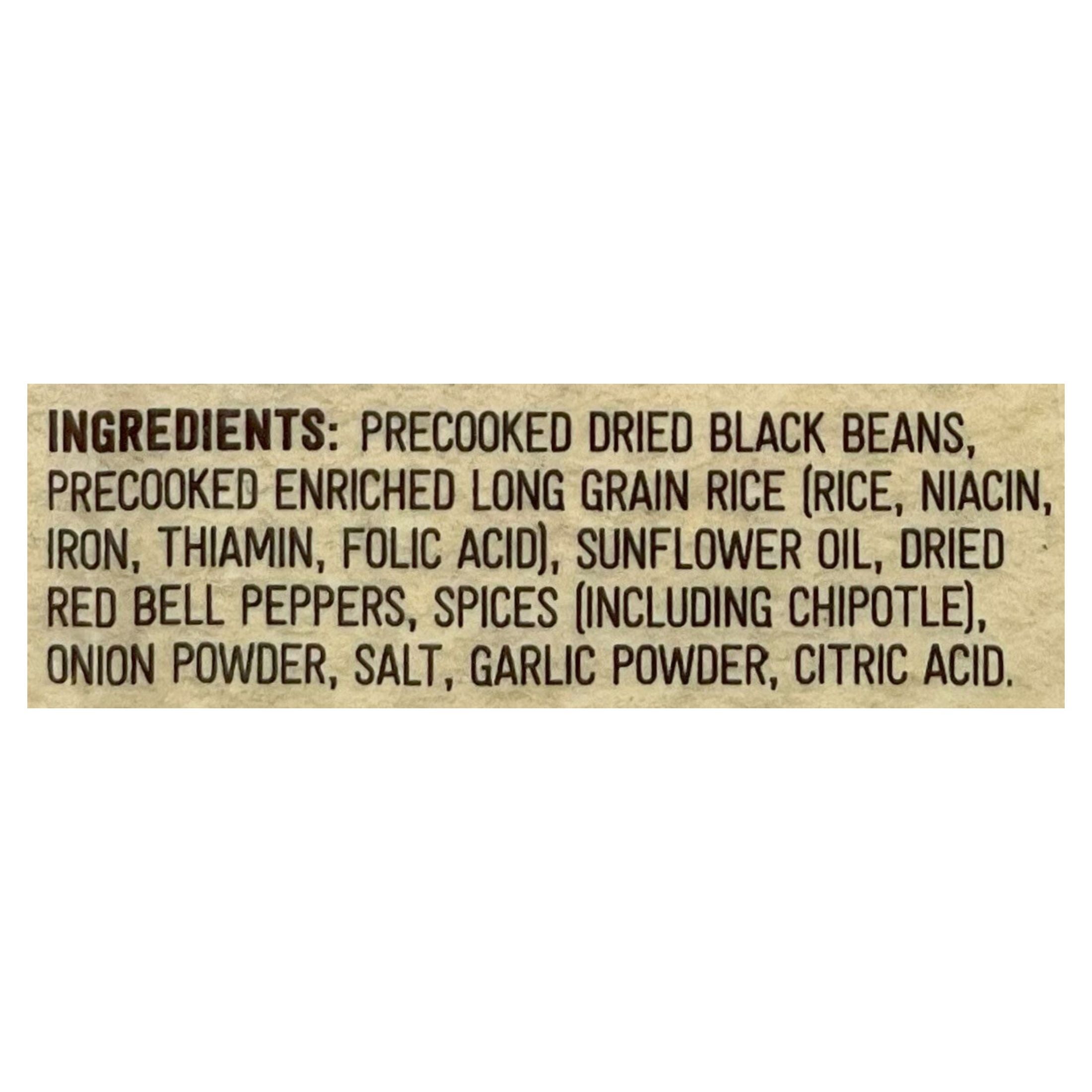 (4 pack) Yumbini Smoky Chipotle Quick Black Beans and Rice Dry Mix, Vegan, Gluten-Free, 3.5oz, Lightweight, Shelf Stable Pouch