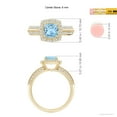 thumbnail image 4 of Angara Natural 0.88 Ct. Aquamarine with Diamond Halo Ring in 14K Yellow Gold for Women (Ring Size: 11.5), 4 of 9
