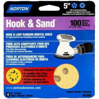 

2Pc Norton Norton 7660702005 02005 100 5x5 8 Hole Sand Disc