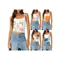 thumbnail image 3 of Rdhnmea Women Crop Camisoles Floral Print Spaghetti Strap Sleeveless Tank Tops, 3 of 9