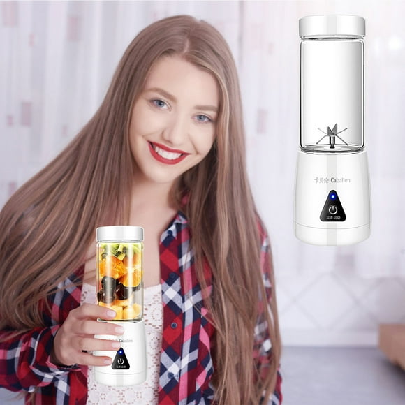 Dvkptbk Presse-Agrumes Ménager Gobelet Usb, Mélangeur-Blender, Mini Mélangeur-Blender Portable Rechargeable, Presse-Agrumes Bouteille d'Eau 400ml avec Couvercle