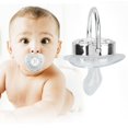thumbnail image 1 of With Silicone Baby Pacifier Silver A-Z Letters Safe BPA Free One Piece Seamless Pacifier with Lid for Infant 6-18 Months, 1 of 7