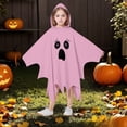 thumbnail image 5 of Yuncity Halloween Kids Cape Ghost Face Hooded Sleeveless Cloak Casual Soft Loose Fit Fall Winter Poncho Holiday Party Cosplay Clothes Pink, 5 of 6