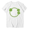 thumbnail image 4 of BLVB St. Patrick's Day Shirts for Women Cute Shamrock Clover Graphic Tee Shirts Short Sleeve Crewneck Gift Tops Blouse White 5, 4 of 4