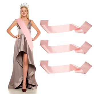 Uxcell Satin Sash with Tassels, Blank Sash, Pageant Ribbon  display picture 3