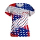 thumbnail image 5 of Fiudx Ofertas Flash Artículos En Oferta Día de La Independencia Moda Mujer Verano V-Cuello Manga Corta Impresión Casual Blusas Tops, 5 of 5