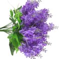 thumbnail image 3 of Flores artificiales de simulación, decoración floral, centro de mesa para el hogar, boda, flor falsa, púrpura claro 5 cabezas 4 piezas Speravity HA9057-01B, 3 of 6
