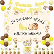 Banana Theme Party Decorations In Banana Years You’re Bread Backdrop Banner Banana Cake Toppers Tropical Fruit Birthday Retirement Funny Fruit Theme Supplies for Wedding Bachelorette Bash