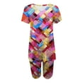 thumbnail image 4 of Ensembles Assortis pour Femmes Mode Blouse à Col en V T-Shirts à Manches Courtes Shorts Ensembles de Tenue Décontractée Été Ensembles 2 Pcs pour Femmes en Liquidation, 4 of 4