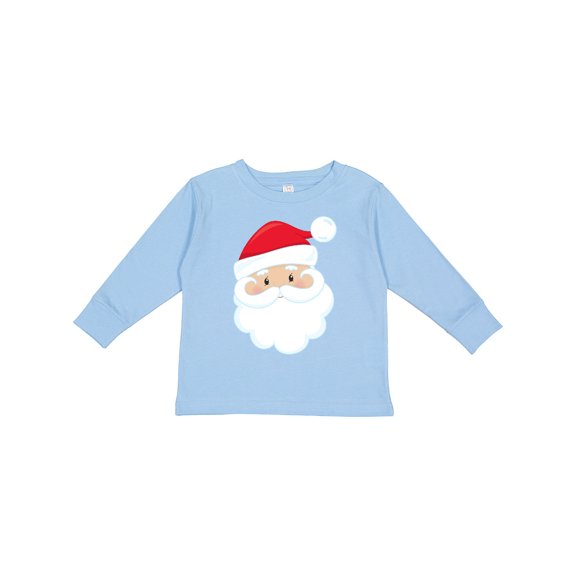 Inktastic Santa Claus, Smiling Santa, Santa Hat, Christmas Boys or Girls Long Sleeve Toddler T-Shirt