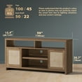 thumbnail image 2 of ARKANTOS Rattan TV Stand for 65 inch TV,Tall TV Console for Living Room,Classic Walnut, 2 of 6