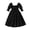 Black, variant on Bmisegm Toddler Dresses Girls Chiffon Ruffle Square Neck Short Sleeve Solid A Line Girls Summer Dress