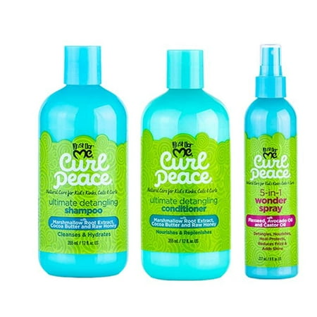 [ Set Of 3 ] JUST FOR ME - Curl Peace Hair [SHAMPOO, CONDITIONER & WONDER SPRAY] * BEAUTY TALK LA *