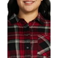 thumbnail image 4 of Terra & Sky Women's Plus Size Plaid Button Front Shirt, Sizes 0X-5X, 4 of 5