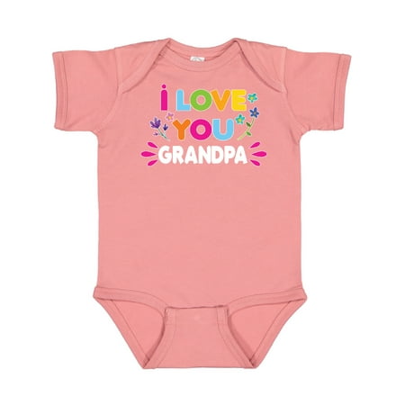 

Inktastic I Love You Grandpa with Flowers Gift Baby Girl Bodysuit