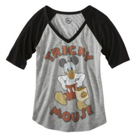 Disney Womens Tricky Mouse T-Shirt Halloween Mickey Mouse & Donald Duck Shirt