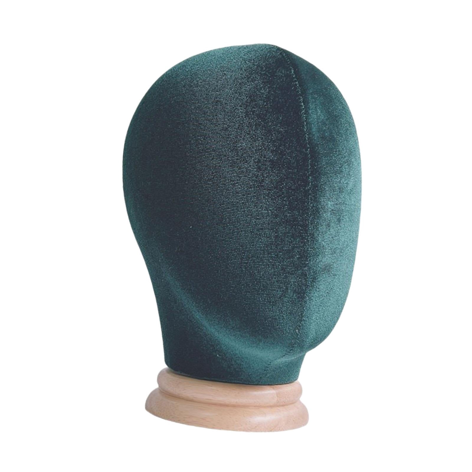 FITYLE Mannequin Head Model, Manikin Head Hat Display Stand, Freestanding Display Head for Beauty Salon or Shop Headset Glasses, green