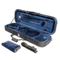 thumbnail image 2 of MI&VI NF-3001 Light Hard Violin Case (1/2 Size) with Adjustable Straps | Velvet Plush Cushion | High-Density Foam | Hygrometer | Sheet Pocket (Black), 2 of 7