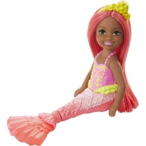 Barbie Dreamtopia Chelsea Mermaid Small Doll & Accessory, Coral-Colored Hair & Tail (6.5-inch)