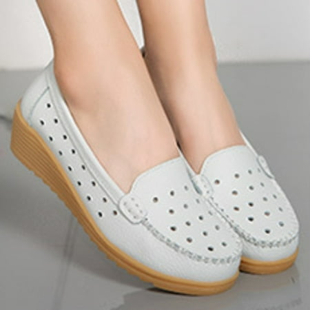 

PEASKJP Work Shoes Women Spring Women s Fashion Anti-Slip Shoes Round Toe Bow Casual Shoes Walking Shoes Women White 7
