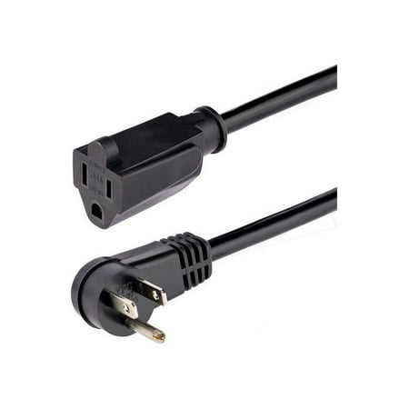 UPC: 0065030894234 | StarTech 2m Flat Angled 5-15P to 5-15R Power Extension Cord Black RFX6FPOWERCORD