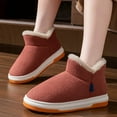 thumbnail image 2 of Ticikt Women Men Ankle Bootie Slipper Plush Warm Indoor Outdoor Shoes Comfy Lined Memory Foam Slipper with Anti- Sole,Color:Brick Red,Size:6, 2 of 9