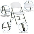 thumbnail image 5 of Flash Furniture Plastic Folding Chair White Set of 4 (4DADYCD70WH), 5 of 9