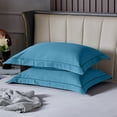 thumbnail image 4 of Xihbxyly Juego de Fundas de Almohada de Microfibra de Poliéster, Supersuaves y Acogedoras, Transpirables y Agradables para La Piel, Elegante Diseño Azul Claro, Comodidad para Todo El Año, Cierre Tipo, 4 of 6