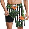 Felirenzacia Mens Swim Trunks Stretch Water Beach Shorts with Compression Liner 2 in 1 Quick-Dry Swimming Shorts with Pockets Green,L