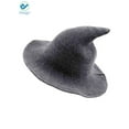 thumbnail image 2 of Deago Women Witch Hat Cotton Wool Fashion Witch Sun Hats For Halloween Christmas Streetwear Party Accessories (Gray), 2 of 4