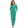 thumbnail image 5 of BEOEOSY Womens Soft Christmas Pajamas Set Long Sleeve Christmas Pjs Set Soft Sleepwear Set Green & Snowman X-Large, 5 of 7
