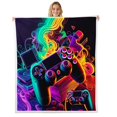 thumbnail image 1 of Erosebridal Gamer Fleece Throw Blanket Throw 50"x60" Gaming Plush Blanket for Boys Girls Teens Modern Game Console Controller Sherpa Blanket Joystick Room Decor Purple Flannal Blanket, 1 of 6