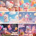 thumbnail image 2 of Kawaii Hello Kitties Birthday Party Backdrop Banner Photography Party Decoration Supplies 5*3FT, 2 of 2