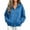 Blue, variant on Women's Full Zip Sweatshirt Loose Fitting Long Sleeved Hoodie Pockets | Stylish Casual Jacket, Solid Color Athletic, Dropped Shoulder Hoodies, 2026 Fall Winter Lightweight Cardigan, Green, XL