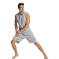 thumbnail image 3 of YUSHOW Men's 2 Piece Summer Outfits Sleeveless Hoodie and Gym Shorts Set Breathable Mesh Workout Set, Size L, 3 of 11