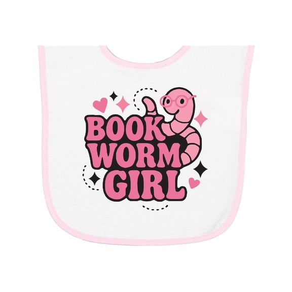 Inktastic Bookworm Girl Reading Baby Terry Cloth Bib