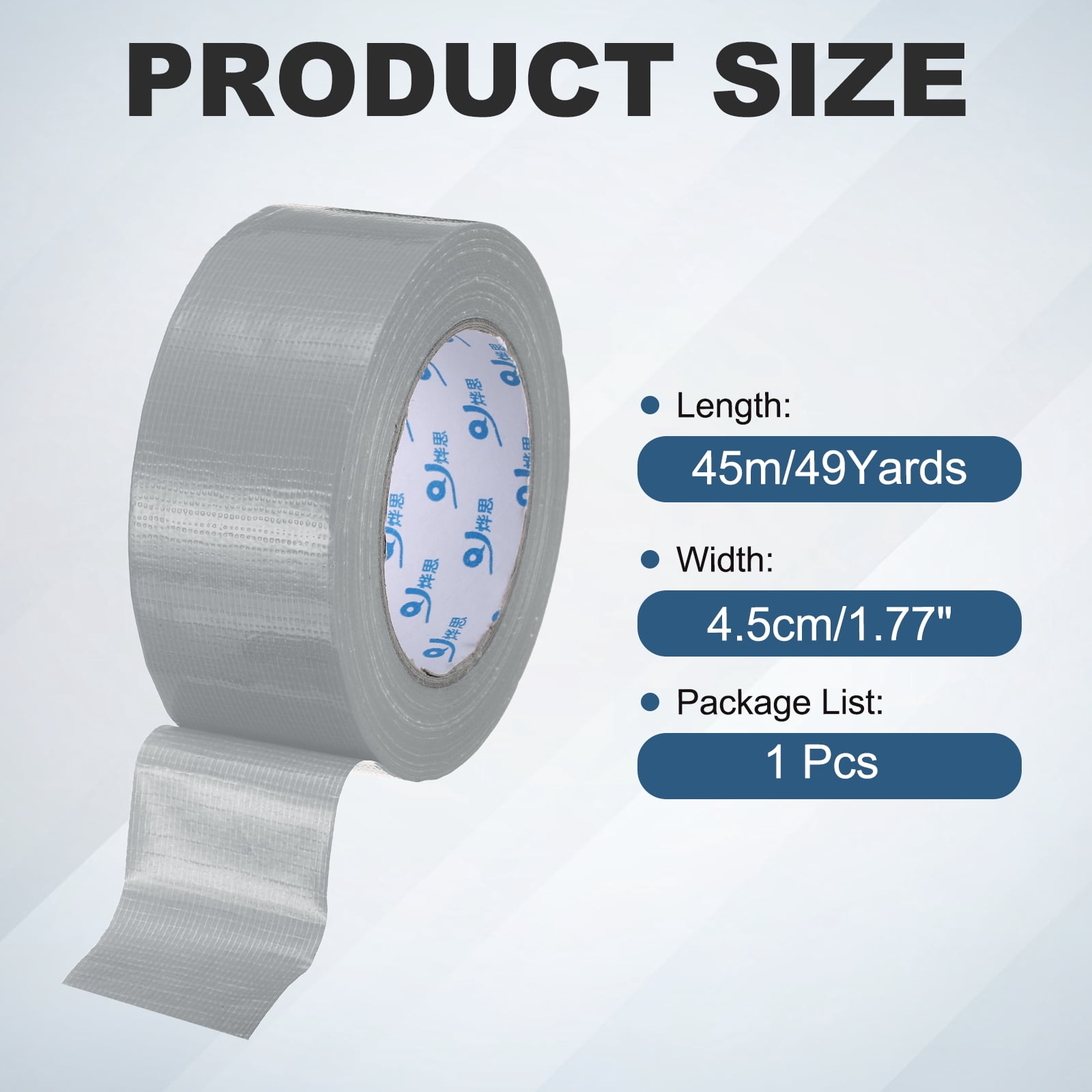Uxcell Duct Tape (1.77 Inch x 49 Yards, Silver) Heavy Duty Industrial Duct Tape Easy Use Strong Adhesive No Residue, for Repairs Crafts Projects Home Improvement