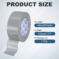 thumbnail image 2 of Uxcell Duct Tape (1.77 Inch x 49 Yards, Silver) Heavy Duty Industrial Duct Tape Easy Use Strong Adhesive No Residue, for Repairs Crafts Projects Home Improvement, 2 of 7