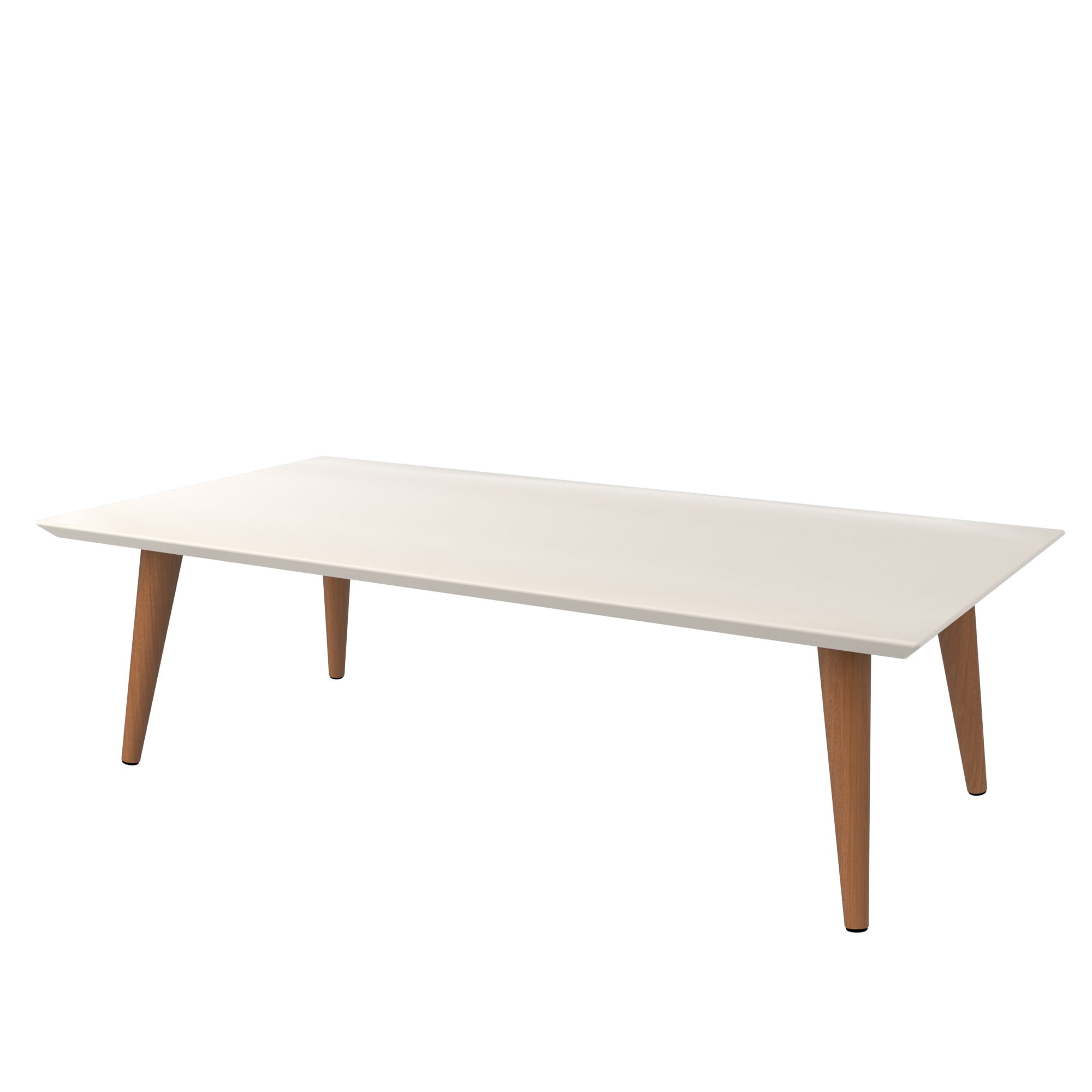11.81 High Rectangle Coffee Table with Splayed Legs in White Gloss