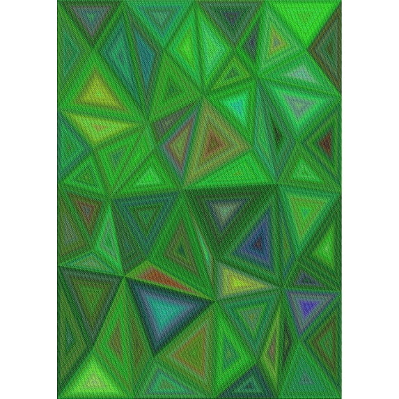 Ahgly Company Machine Washable Indoor Rectangle Transitional Neon Green Area Rugs, 2' x 3'