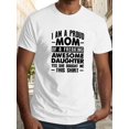 thumbnail image 1 of Proud Mom Casual T-Shirt for Men - Polyester Knit Fabric with Slight Stretch, Crew Neck, Geometric Pattern, Regular Fit - Perfect for Adults, Summer Top, 1 of 5