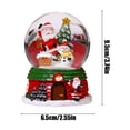thumbnail image 3 of Christmas Crystal Ornament, Festive Holiday Decoration, Liquid Snow Globe with Santa and Christmas Tree for Home and Office Decor, Resin Base, Battery Powered, 3 of 7