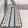 thumbnail image 2 of Kitchen Rugs Sets Of 2,Blue and Orange Geometric Boho Pattern Anti Fatigue Kitchen Mat Rugs Non Slip Washable,Decorative Kitchen Floor Mats for Kitchen,Sink,Laundry,17"x47"+17"x47", 2 of 5