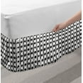 thumbnail image 2 of Geometric Bed Skirt, Grunge Style Vertical Brushed Stripes and Polka Dots Designed in Row, Elastic Bedskirt Dust Ruffle Wrap Around for Bedding Decor, 4 Sizes, White and Charcoal Grey, by Ambesonne, 2 of 2