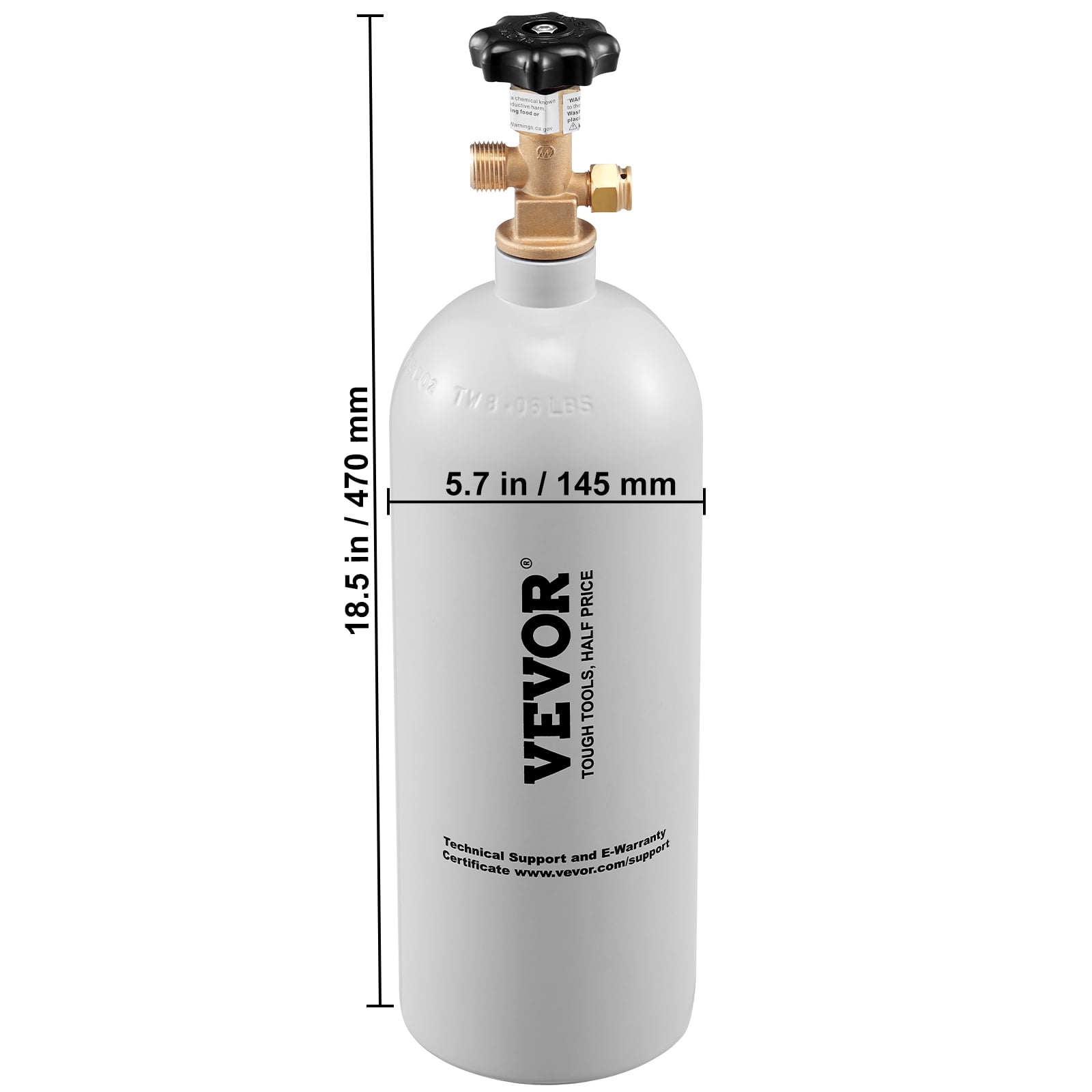 VEVOR CO2 Regulator Gauge with 0-60PSI, Heavy Duty CO2 Gauge Gas System, Draft Beer Regulator with Adjustable Pressure Regulator, Check Valve for Draft Beer Homebrew (5 LBS CO2 Tank)