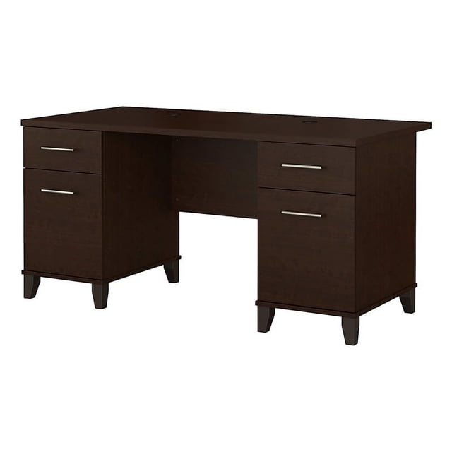 Scranton & Co 60" Transitional Wood Office Desk in Mocha Cherry
